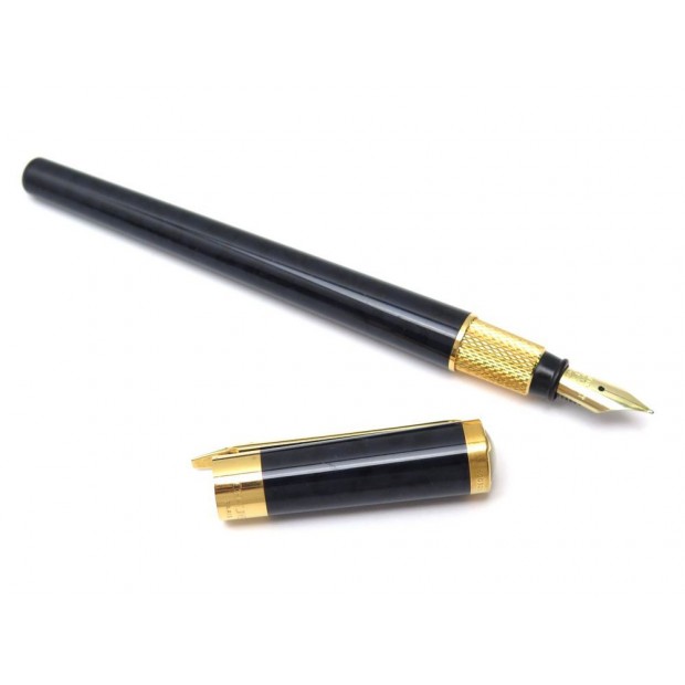 STYLO PLUME CHAUMET CABOCHON EN RESINE BLEU FONCE NOIR BLACK FOUNTAIN PEN