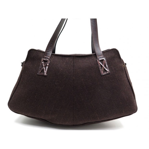 NEUF SAC A MAIN LONGCHAMP EN TISSU MARRON NEW BROWN CANVAS SHOULDER HANDBAG