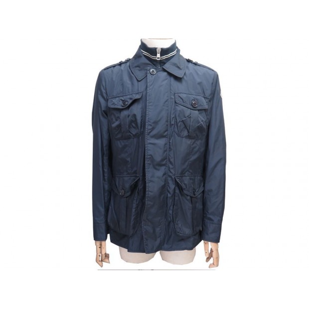 BLOUSON MONCLER KENYA GIUBBOTTO 48 M 3 VESTE IMPERMEABLE BLEU MARINE JACKET 670€