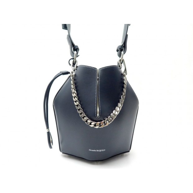 NEUF SAC A MAIN ALEXANDER MCQUEEN PETIT BUCKET BAG 554143 BANDOULIERE CUIR 1590€