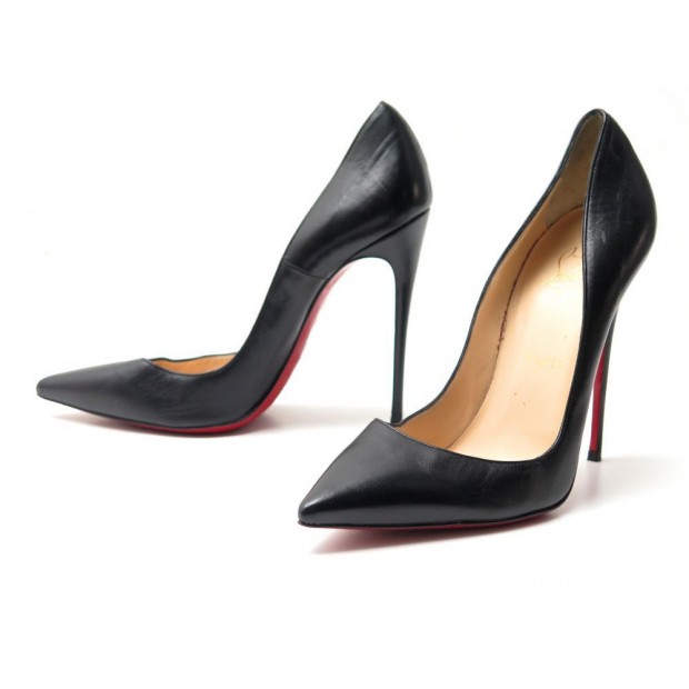 CHAUSSURES CHRISTIAN LOUBOUTIN ESCARPINS SO KATE 38.5 EN CUIR NOIR PUMP 575€