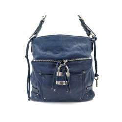 NEUF SAC A MAIN CHLOE PADDINGTON GM CABAS CUIR BLEU 30 CM HAND BAG PURSE 1295