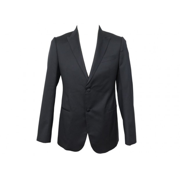 NEUF VESTE DE COSTUME GIORGIO ARMANI 2 BOUTONS T 48 M EN LAINE NOIR JACKET 940€