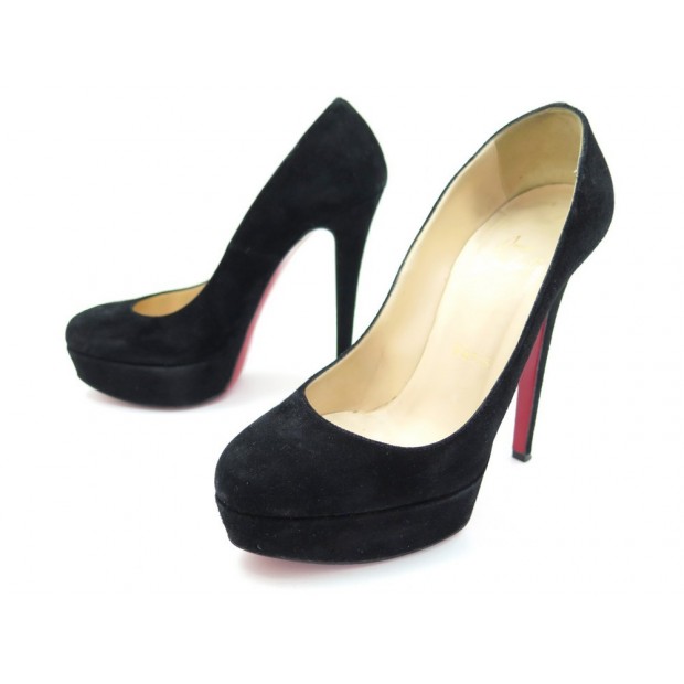 CHAUSSURES CHRISTIAN LOUBOUTIN BIANCA 140 3100005 ESCARPINS 36 EN DAIM NOIR 695€