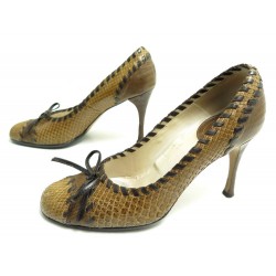 CHAUSSURES CHRISTIAN DIOR ETHNIK ESCARPINS 37 EN CUIR PYTHON & LEZARD SHOES 690€