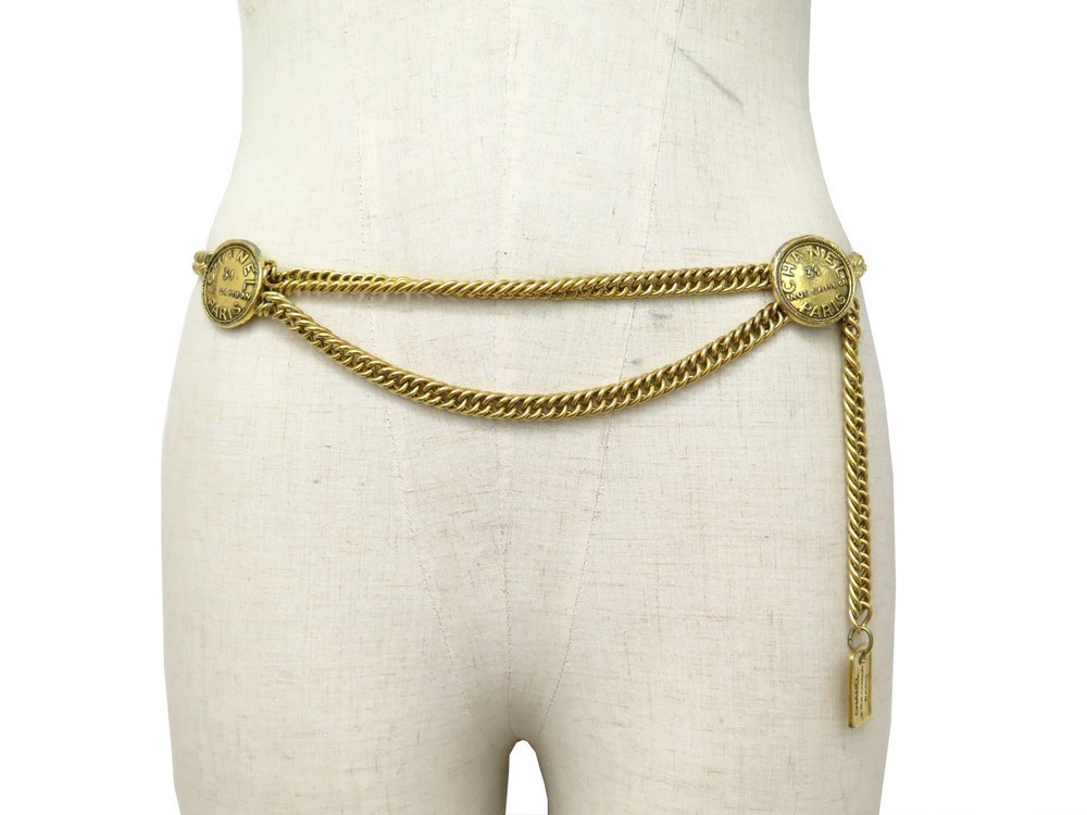 ceinture chanel chaine medaillon t 65 a 85