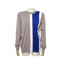 NEUF PULL LOUIS VUITTON VOYAGER 36 S EN LAINE & SOIE GRIS NEW WOOL SWEATER 450€