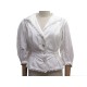 VESTE CHEMISE CHANEL P45534 36 S COTON BLANC BOUTONS LOGO CC JACKET SHIRT 1500€