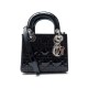 NEUF SAC A MAIN DIOR MINI LADY M0505OVRB BANDOULIERE CUIR VERNI NOIR BAG 2550€