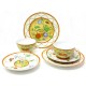 NEUF SERVICE A CAFE 2 TASSES 2 SOUCOUPES + 2 ASSIETTES HERMES SIESTA PORCELAINE 