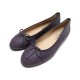NEUF CHAUSSURES CHANEL G02819 BALLERINES 37 CUIR VIOLET LOGO CC BOITE SHOES 590€