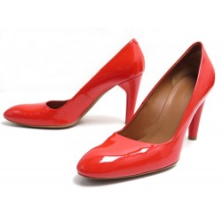 CHAUSSURES CELINE ESCARPINS CUIR VERNI ROUGE 