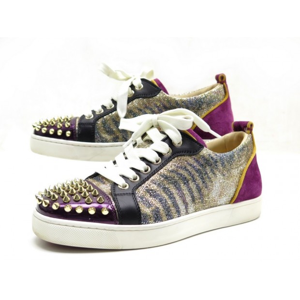 CHAUSSURES CHRISTIAN LOUBOUTIN BASKETS LOUIS JUNIOR SPIKES 36 GOLD SNEAKERS 795€