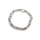 NEUF BRACELET MAILLE CHAINE D'ANCRE T 19 EN OR BLANC 18K 13.8 GR NEW WHITE GOLD