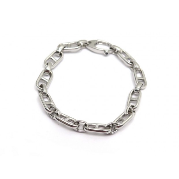 BRACELET CHAINE D'ANCRE OR BLANC 13GR 