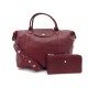 NEUF SAC A MAIN LONGCHAMP PLIAGE CUIR BANDOULIERE BORDEAUX + PORTEFEUILLE 