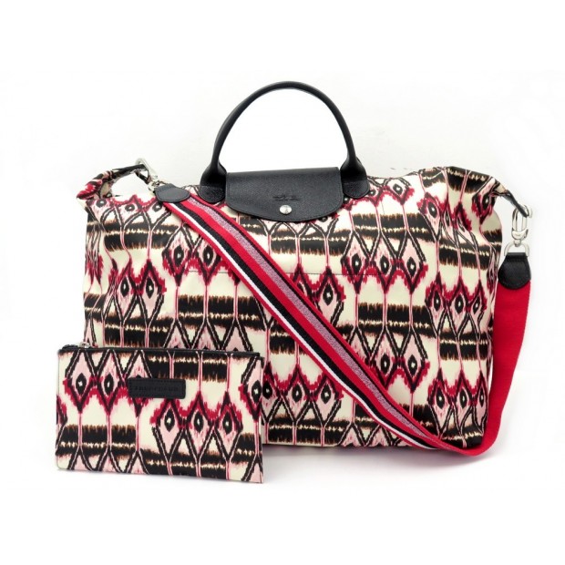 NEUF SAC DE VOYAGE A MAIN LONGCHAMP LE PLIAGE IKAT L + POCHETTE TRAVEL BAG 265€