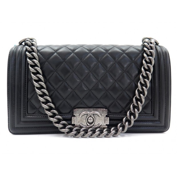 NEUF SAC A MAIN CHANEL BOY A67086 MEDIUM NOIR RUTHENIUM BANDOULIERE PURSE 4180€