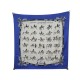 TEINTURIER FOULARD HERMES LETTRE DE NAPOLEON A MURAT SOIE BLEU 