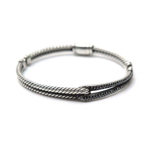 BRACELET DAVID YURMAN LABYRINTH ARGENT DIAMANTS 