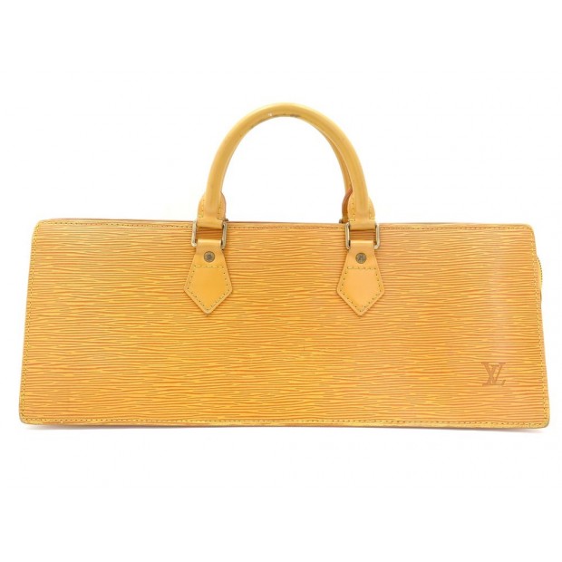 SAC A MAIN LOUIS VUITTON TRIANGLE EN CUIR EPI JAUNE LEATHER HAND BAG PURSE 1750€