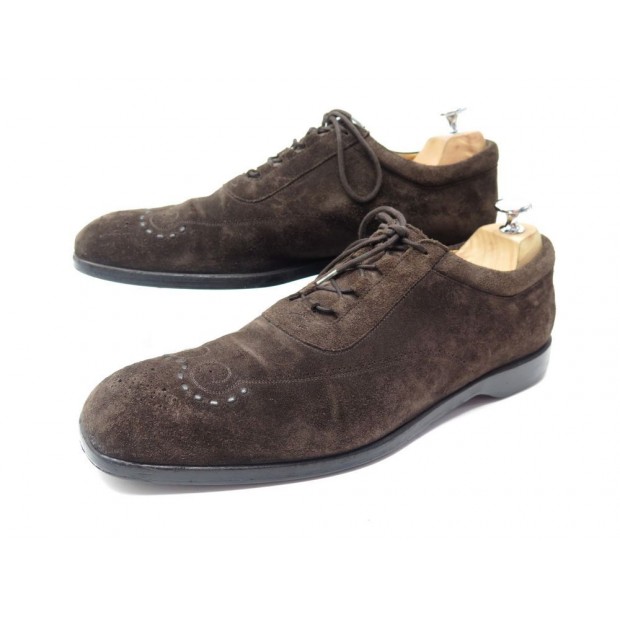 CHAUSSURES JM WESTON 420 RICHELIEU 9.5D 43.5 VEAU VELOURS MARRON SHOES 400
