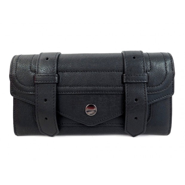 NEUF PORTEFEUILLE PROENZA SCHOULER PS1 CONTINENTAL EN CUIR NOIR BILLFOLD 350€