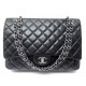 SAC A MAIN CHANEL TIMELESS MAXI JUMBO BANDOULIERE CUIR MATELASSE NOIR BAG 5800€