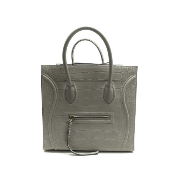 NEUF SAC CELINE PHANTOM GM CUIR IMPRIME PYTHON GRIS 