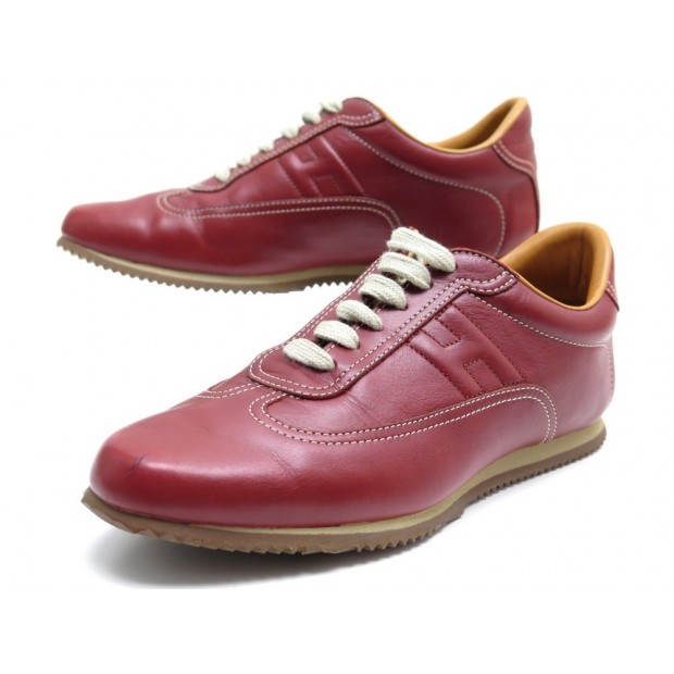 NEUF BASKET HERMES CUIR ROUGE 