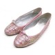 CHAUSSURES CHANEL G02819 BALLERINES 37 CUIR PYTHON IRISE ROSE +BOITE SHOES 1330€