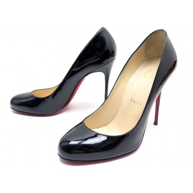 NEUF CHAUSSURES CHRISTIAN LOUBOUTIN FIFI 100 ESCARPINS 39 CUIR VERNI +BOITE 545€