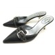 CHAUSSURES PRADA CAPRA ANTIC BUC MULES A TALON 36.5 IT 37.5 FR EN CUIR NOIR 495€