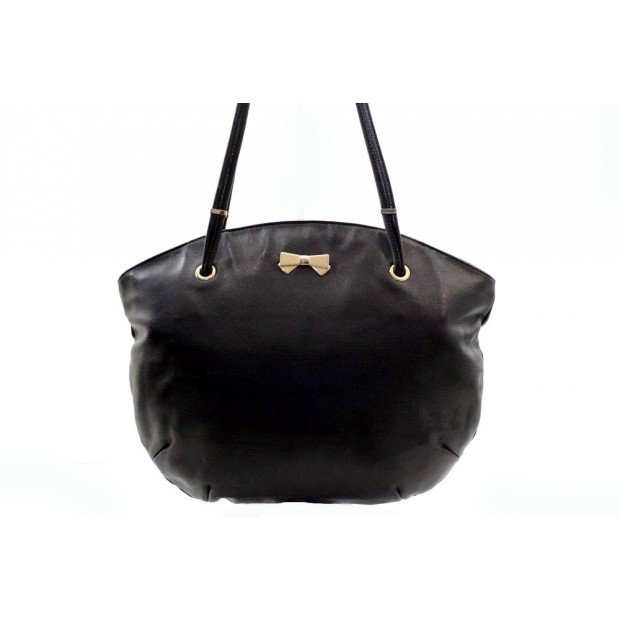 SAC A MAIN NINA RICCI NOEUD CUIR NOIR 