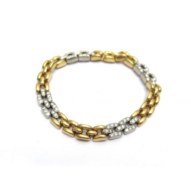 BRACELET CARTIER MAILLE PANTHERE EN OR JAUNE & GRIS SERTI DE 72 DIAMANTS 11500€