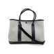 NEUF SAC HERMES GARDEN PARTY 30 CM TPM + BANDOULIERE TOILE GRISE CUIR NOIR 1430€