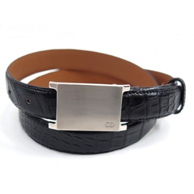 NEUF CEINTURE CHRISTIAN DIOR MONSIEUR T 80 CUIR ALLIGATOR LEATHER BELT 1200