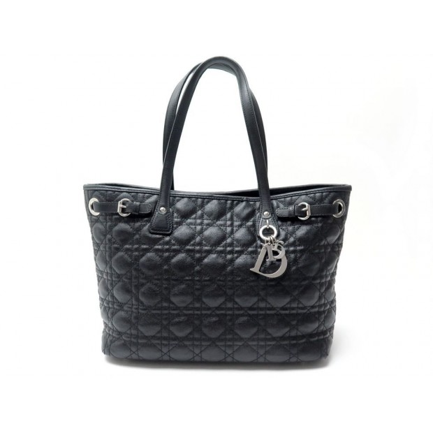 SAC A MAIN CHRISTIAN DIOR PANAREA TOILE CANNAGE NOIR 