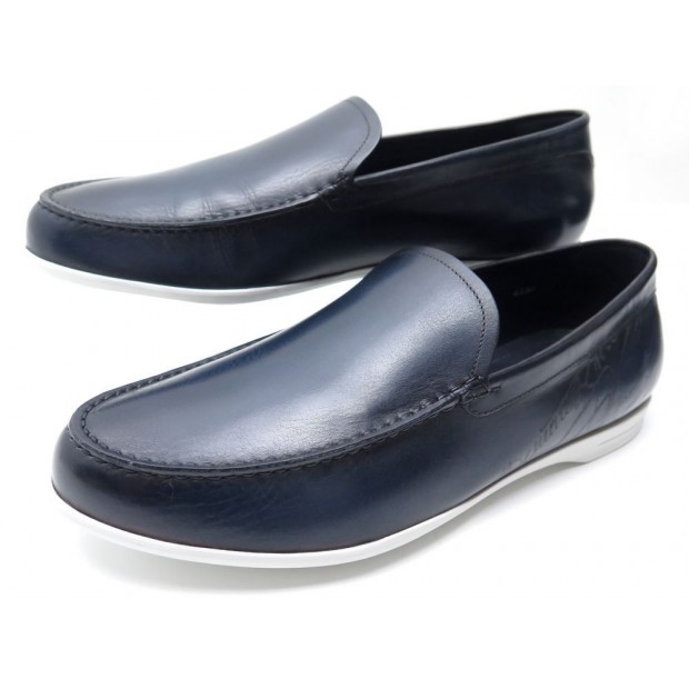 NEUF CHAUSSURES BERLUTI BARI S4430-001 MOCASSINS 8 42 CUIR SCRITTO LOAFERS 1180€