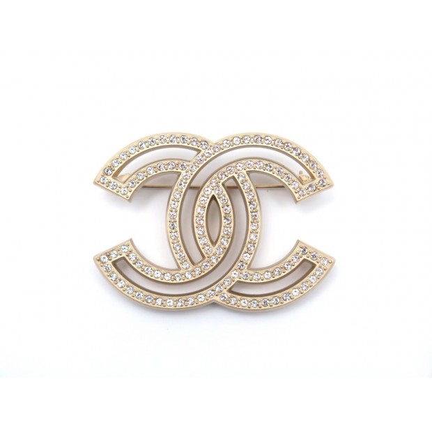 NEUF BROCHE CHANEL LOGO CC STRASS 1 