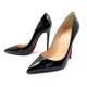 NEUF CHAUSSURES CHRISTIAN LOUBOUTIN PIGALLE 120 CUIR VERNI NOIR 43 SHOES 545€