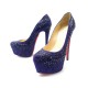 CHAUSSURES CHRISTIAN LOUBOUTIN DAFFODILE STRASS 39.5 ESCARPINS DAIM VIOLET 3600€