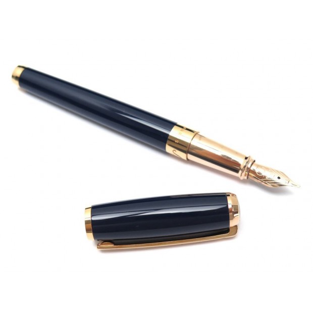 STYLO PLUME ST DUPONT LIGNE D LAQUE BLEU 