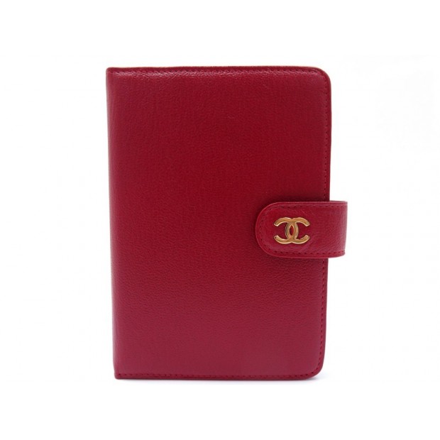 NEUF PORTE AGENDA CHANEL CUIR ROUGE 