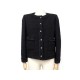 NEUF VESTE CHANEL T38 M LAINE NOIR BOUTONS LOGO CC NEW BLACK WOOL JACKET 4200€