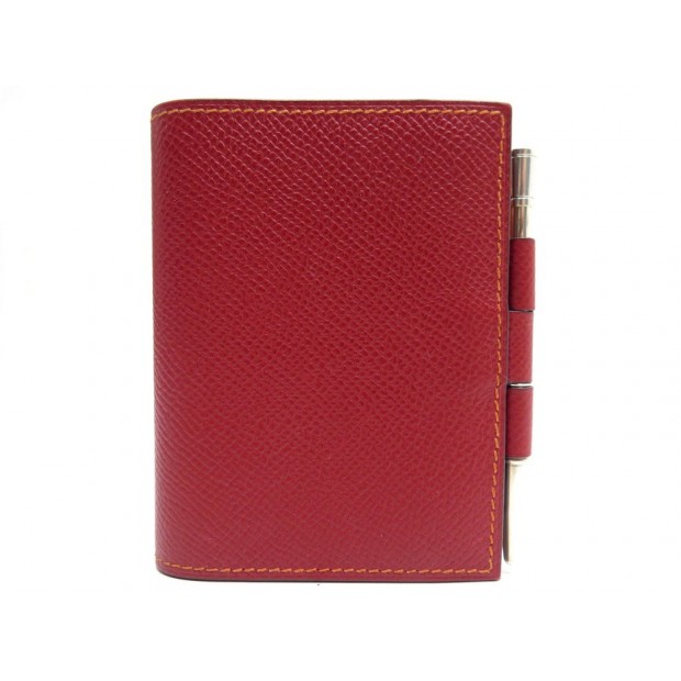 NEUF PORTE AGENDA HERMES REPERTOIRE CUIR EPSON ROUGE ET STYLO EN ARGENT 925 435€