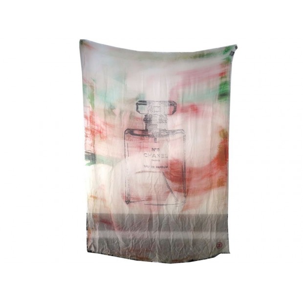 CHALE CHANEL PARFUM NUMERO 5 FOULARD CACHEMIRE MULTICOLORE CASHMERE SHAWL 1800€