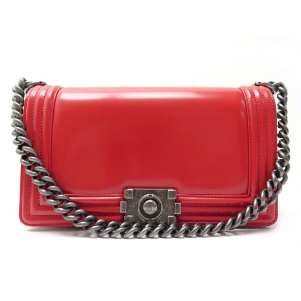 NEUF SAC A MAIN CHANEL BOY A67086 BANDOULIERE CUIR ROUGE RED HAND BAG NEW 4480€