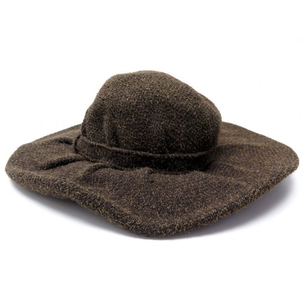 NEUF CHAPEAU CHANEL TAILLE 58 EN TWEED MARRON NEW BROWN HAT 1490€