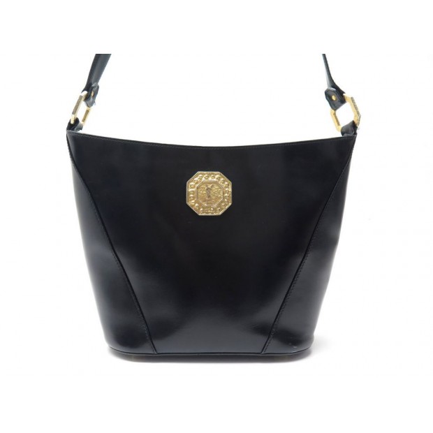 VINTAGE SAC A MAIN YVES SAINT LAURENT BANDOULIERE CUIR NOIR BLACK HAND BAG 970€